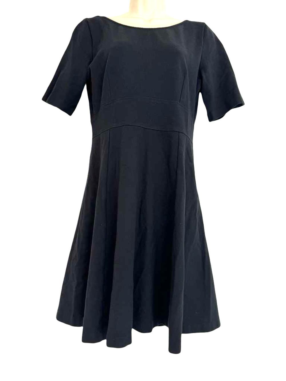 J Crew Ponte Knit Stretch Short Sleeve Skater Mini Black Dress Womens sz 8